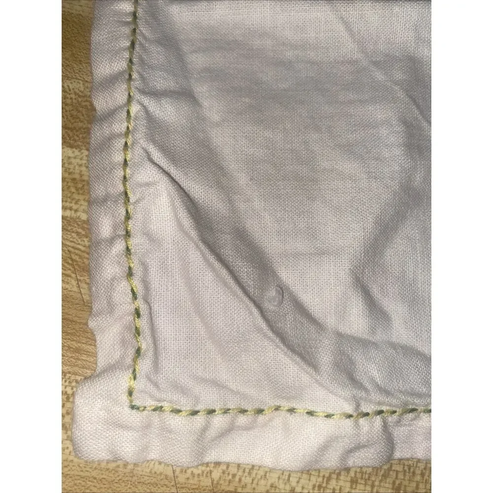 1940s Handmade Embroidered Cotton Napkins Set of 4 Floral Tea/Luncheon